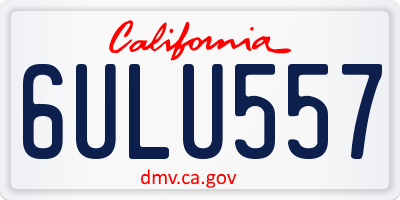 CA license plate 6ULU557