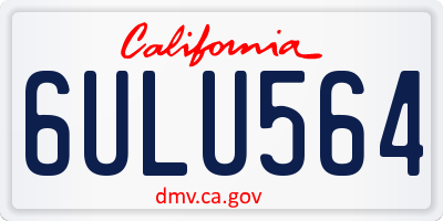 CA license plate 6ULU564