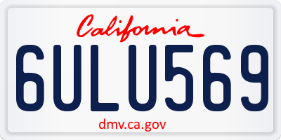 CA license plate 6ULU569