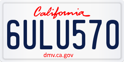 CA license plate 6ULU570