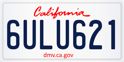 CA license plate 6ULU621