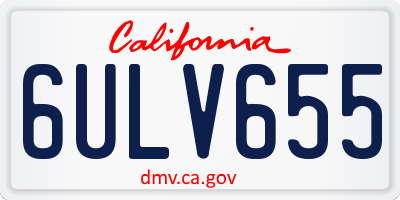 CA license plate 6ULV655