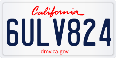 CA license plate 6ULV824