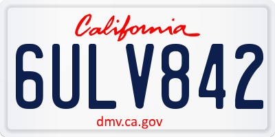 CA license plate 6ULV842