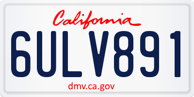 CA license plate 6ULV891