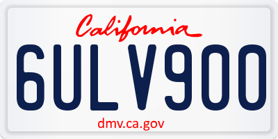 CA license plate 6ULV900