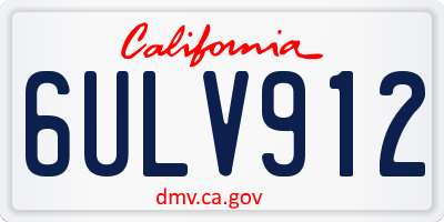 CA license plate 6ULV912