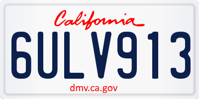 CA license plate 6ULV913