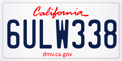 CA license plate 6ULW338
