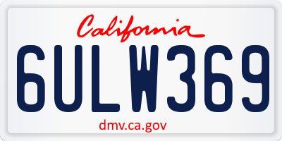 CA license plate 6ULW369