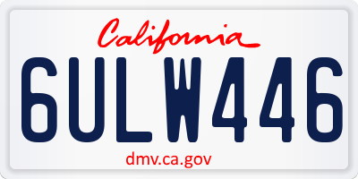 CA license plate 6ULW446