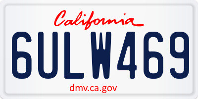 CA license plate 6ULW469