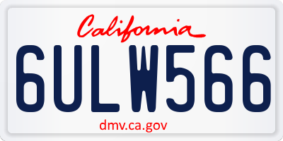 CA license plate 6ULW566