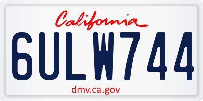 CA license plate 6ULW744