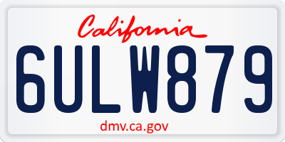 CA license plate 6ULW879