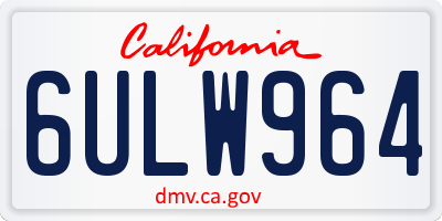 CA license plate 6ULW964