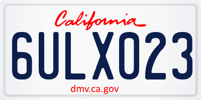 CA license plate 6ULX023