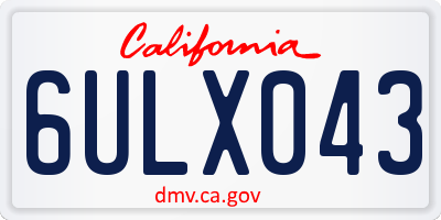 CA license plate 6ULX043