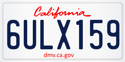 CA license plate 6ULX159