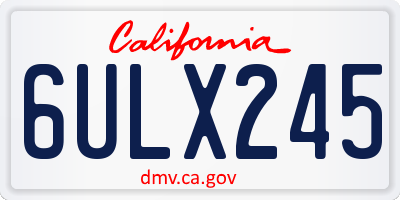 CA license plate 6ULX245