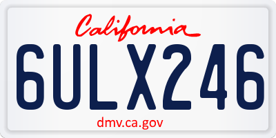 CA license plate 6ULX246