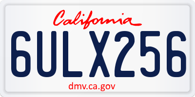 CA license plate 6ULX256