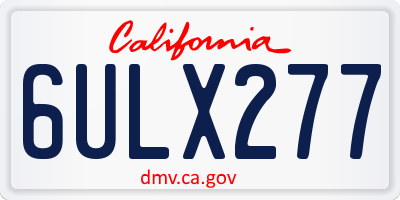 CA license plate 6ULX277