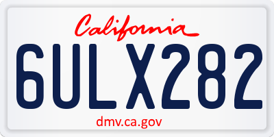 CA license plate 6ULX282
