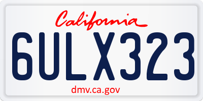 CA license plate 6ULX323