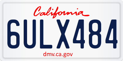 CA license plate 6ULX484
