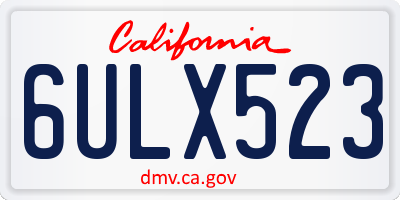 CA license plate 6ULX523