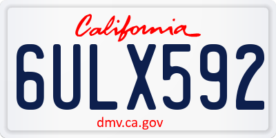 CA license plate 6ULX592