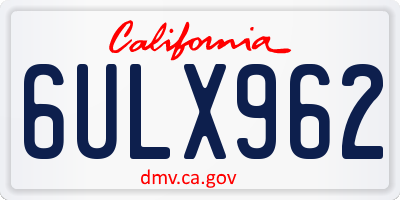 CA license plate 6ULX962