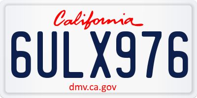 CA license plate 6ULX976