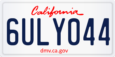 CA license plate 6ULY044