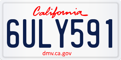 CA license plate 6ULY591