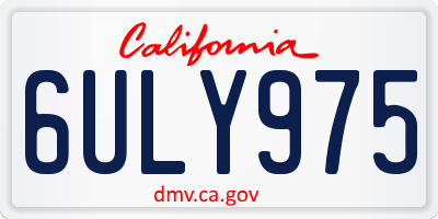 CA license plate 6ULY975