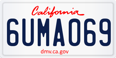 CA license plate 6UMA069
