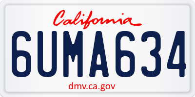 CA license plate 6UMA634
