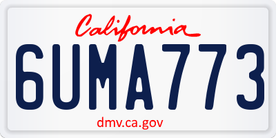 CA license plate 6UMA773