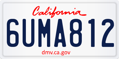CA license plate 6UMA812