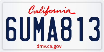 CA license plate 6UMA813