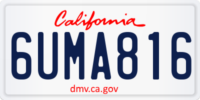 CA license plate 6UMA816