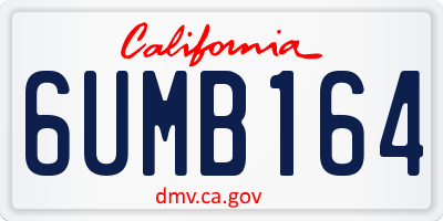 CA license plate 6UMB164