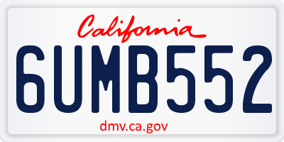 CA license plate 6UMB552