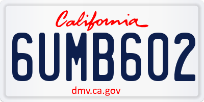 CA license plate 6UMB602