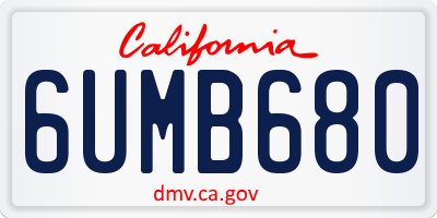 CA license plate 6UMB680