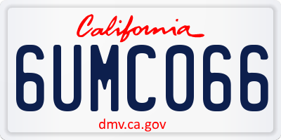 CA license plate 6UMC066