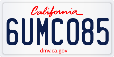 CA license plate 6UMC085