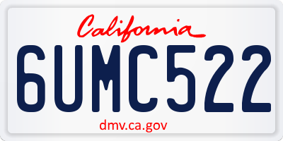 CA license plate 6UMC522